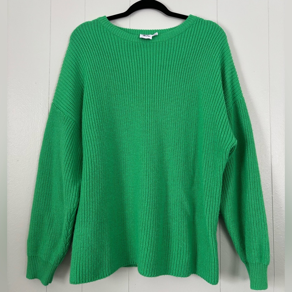 Princess Polly Vibrant Green Crew Neck Sweater